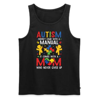 Journée de sensibilisation à l’autisme Cadeau autiste - Débardeur bio Premium Homme - noir - Devant - Michal (187cm)