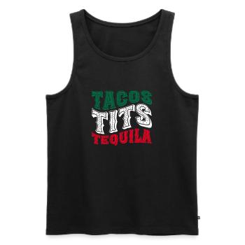 Tequila Sunrise Booze Party Mexico Gift - Men's Premium Organic Tank Top - black - Front - AI Model Male 178 light (178cm)