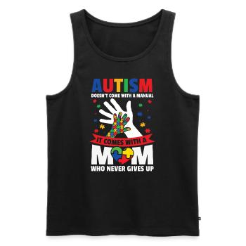 Journée de sensibilisation à l’autisme Cadeau autiste - Débardeur bio Premium Homme - noir - Devant - Michal (187cm)