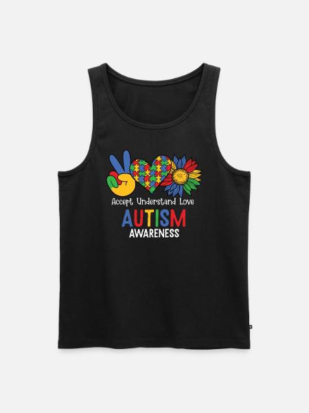 Autism Awareness Day Autistic Gift - Men's Premium Organic Tank Top - black
