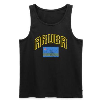 Aruba - Männer Premium Bio Tank Top - Schwarz - Vorne - AI Model Male 178 light (178cm)