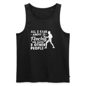 Fechten - Männer Premium Bio Tank Top - Schwarz - Vorne - AI Model Male 178 light (178cm)