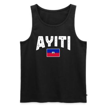 Haiti Haitian Caribbean Holidays - Men's Premium Organic Tank Top - black - Front - Michal (187cm)