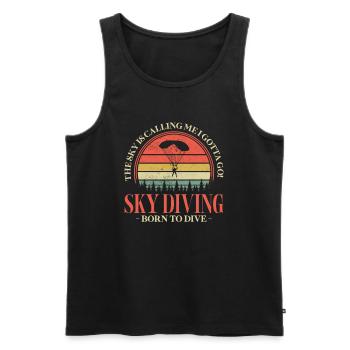 Skydive Skydiver Skydiving Parachute Gift - Men's Premium Organic Tank Top - black - Front - Michal (187cm)