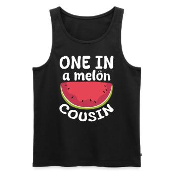 Pastèque cousin melon d’été cadeau de fruits d’été - Débardeur bio Premium Homme - noir - Devant - AI Model Male 178 light (178cm)