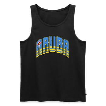 Aruba Caribbean Summer Ocean Beach Gift - Men's Premium Organic Tank Top - black - Front - AI Model Male 178 light (178cm)