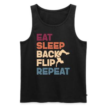 Backflip Salto Akrobatik Parkour Turnen Geschenk - Männer Premium Bio Tank Top - Schwarz - Vorne - AI Model Male 178 light (178cm)