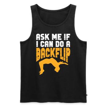 Backflip Salto Akrobatik Parkour Turnen Geschenk - Männer Premium Bio Tank Top - Schwarz - Vorne - AI Model Male 178 light (178cm)