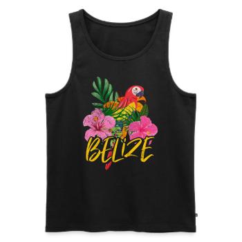 Belize - Männer Premium Bio Tank Top - Schwarz - Vorne - AI Model Male 178 light (178cm)
