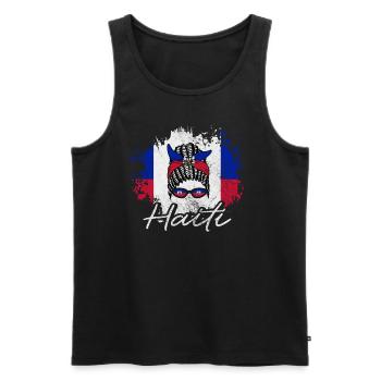Haïti - Débardeur bio Premium Homme - noir - Devant - Michal (187cm)