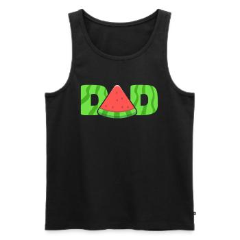 Pastèque Père Melon Cadeau de fruits d’été - Débardeur bio Premium Homme - noir - Devant - AI Model Male 178 light (178cm)