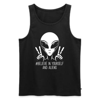 OVNI extraterrestre Galaxie extraterrestre Geschnek - Débardeur bio Premium Homme - noir - Devant - Michal (187cm)