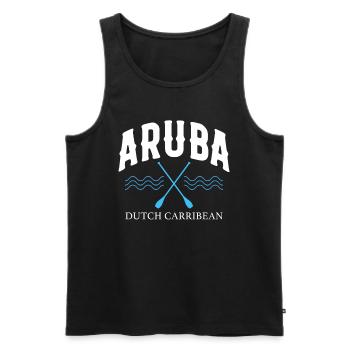 Aruba Karibik Sommer Meer Strand Geschenk - Männer Premium Bio Tank Top - Schwarz - Vorne - AI Model Male 178 light (178cm)