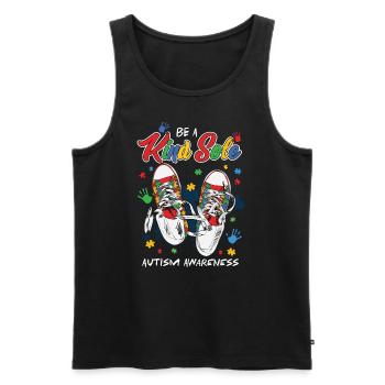Journée de sensibilisation à l’autisme Cadeau autiste - Débardeur bio Premium Homme - noir - Devant - Michal (187cm)