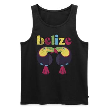 Belize - Männer Premium Bio Tank Top - Schwarz - Vorne - AI Model Male 178 light (178cm)