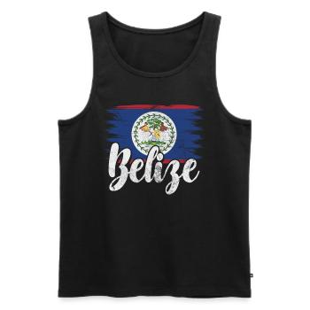 Belize - Männer Premium Bio Tank Top - Schwarz - Vorne - AI Model Male 178 light (178cm)