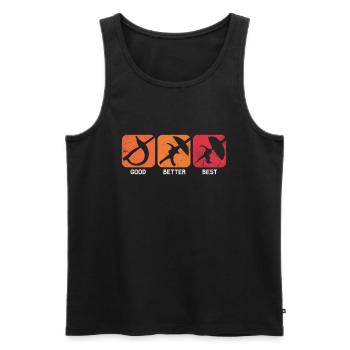 Fechten - Männer Premium Bio Tank Top - Schwarz - Vorne - Michal (187cm)