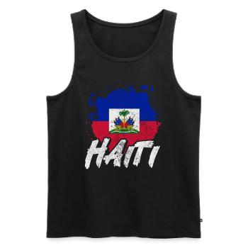 Haïti - Débardeur bio Premium Homme - noir - Devant - Michal (187cm)