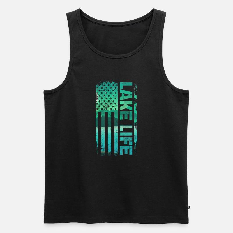 Wakeboard - Männer Premium Bio Tank Top - Schwarz