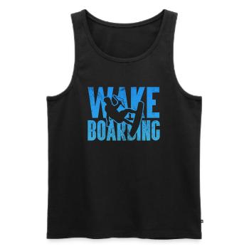 Wakeboarding - Men's Premium Organic Tank Top - black - Front - AI Model Male 178 light (178cm)