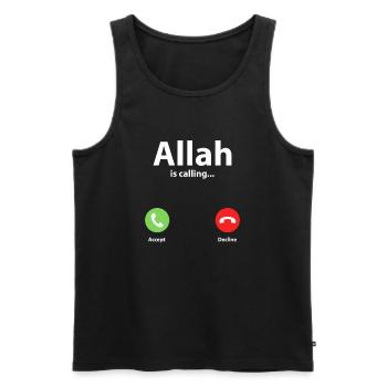 Musulman Islam Allah Ramadan Kareem Cadeau - Débardeur bio Premium Homme - noir - Devant - AI Model Male 178 light (178cm)