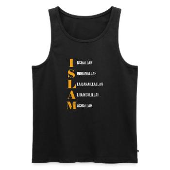 Muslim - Männer Premium Bio Tank Top - Schwarz - Vorne - AI Model Male 178 light (178cm)