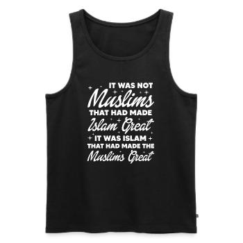Musulman Islam Allah Ramadan Kareem Cadeau - Débardeur bio Premium Homme - noir - Devant - AI Model Male 178 light (178cm)
