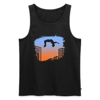 Backflip Salto Akrobatik Parkour Turnen Geschenk - Männer Premium Bio Tank Top - Schwarz - Vorne - AI Model Male 178 light (178cm)