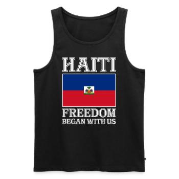 Haiti Haitian Caribbean Holidays - Men's Premium Organic Tank Top - black - Front - Michal (187cm)