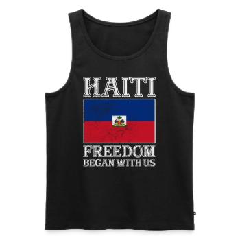 Haïti - Débardeur bio Premium Homme - noir - Devant - Michal (187cm)