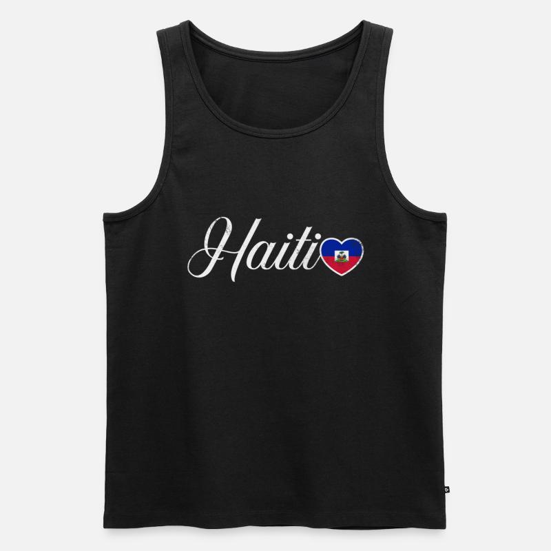 Haiti - Männer Premium Bio Tank Top - Schwarz