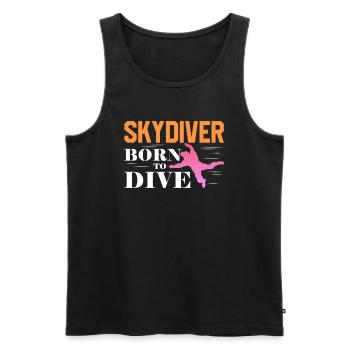 Skydive Skydiver Skydiving Parachute Gift - Men's Premium Organic Tank Top - black - Front - Michal (187cm)