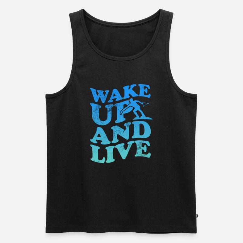 Wakeboard - Männer Premium Bio Tank Top - Schwarz