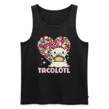 Axolotl Taco Herz Valentinstag Geschenk Kawaii - Männer Premium Bio Tank Top - Schwarz - Vorne - Michal (187cm)