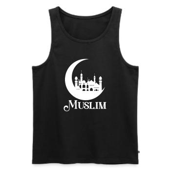 Musulman Islam Allah Ramadan Kareem Cadeau - Débardeur bio Premium Homme - noir - Devant - AI Model Male 178 light (178cm)