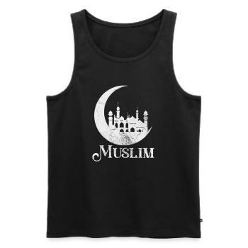 Muslim - Männer Premium Bio Tank Top - Schwarz - Vorne - AI Model Male 178 light (178cm)