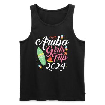 Aruba Caribbean Summer Ocean Beach Gift - Men's Premium Organic Tank Top - black - Front - AI Model Male 178 light (178cm)