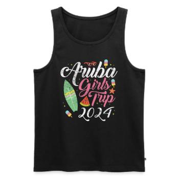 Aruba - Men's Premium Organic Tank Top - black - Front - AI Model Male 178 light (178cm)