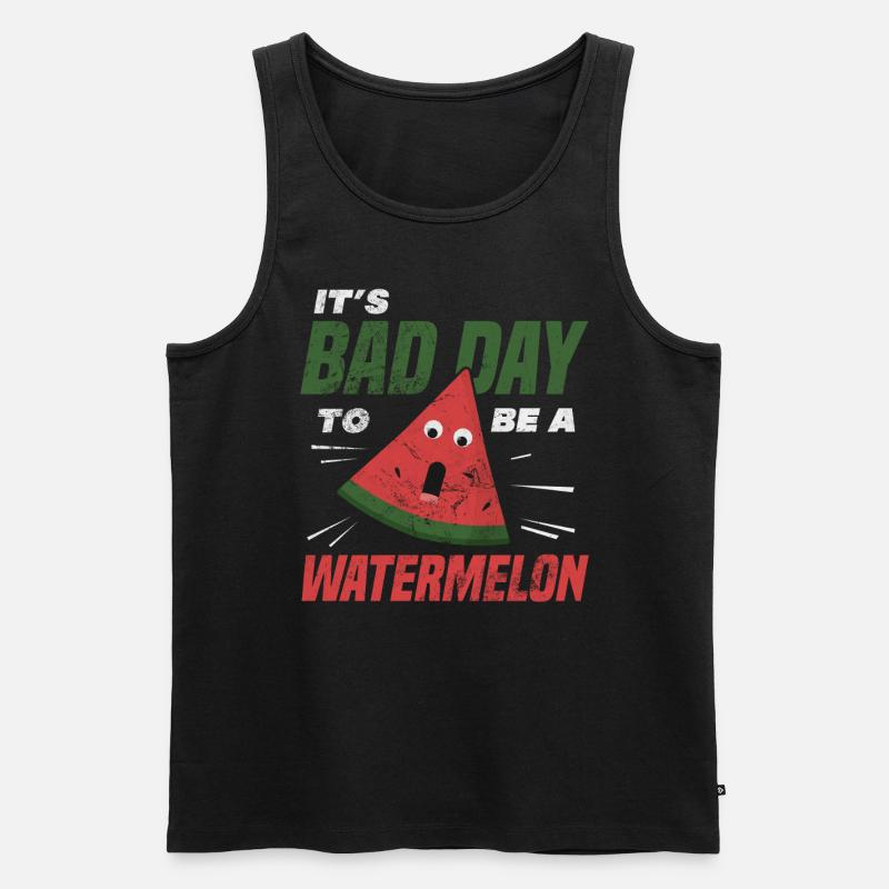 Wassermelone - Männer Premium Bio Tank Top - Schwarz