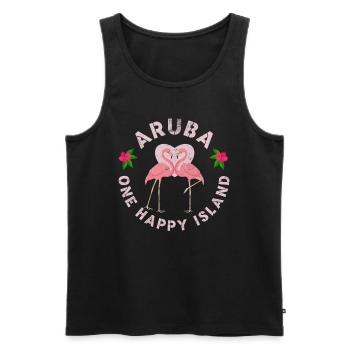 Aruba - Men's Premium Organic Tank Top - black - Front - AI Model Male 178 light (178cm)