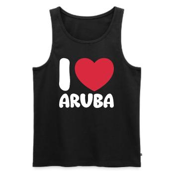 Aruba Karibik Sommer Meer Strand Geschenk - Männer Premium Bio Tank Top - Schwarz - Vorne - AI Model Male 178 light (178cm)