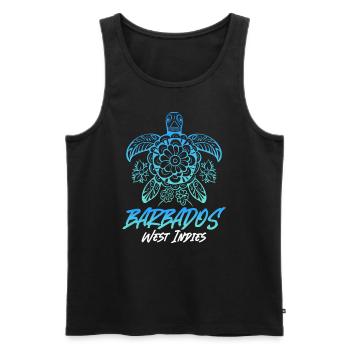 Barbados Caribbean Bajan Holiday Gift - Men's Premium Organic Tank Top - black - Front - Michal (187cm)