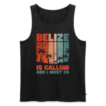 Belize - Männer Premium Bio Tank Top - Schwarz - Vorne - AI Model Male 178 light (178cm)