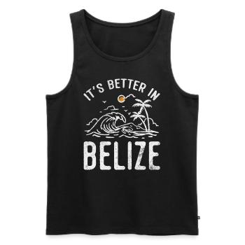 Belize - Männer Premium Bio Tank Top - Schwarz - Vorne - AI Model Male 178 light (178cm)