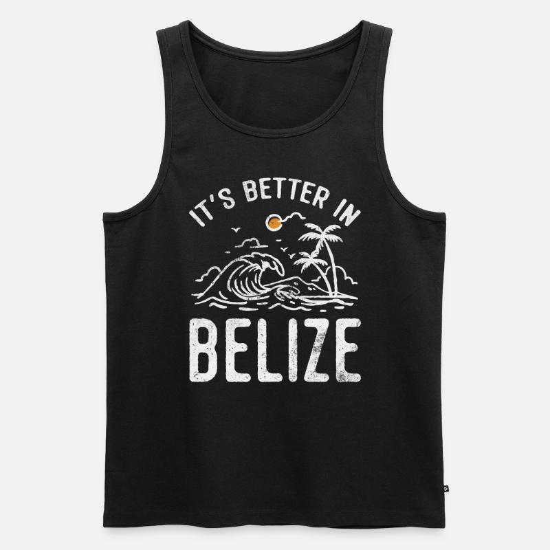 Belize - Männer Premium Bio Tank Top - Schwarz