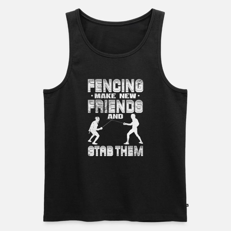 Fechten - Männer Premium Bio Tank Top - Schwarz