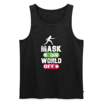 Fechten - Männer Premium Bio Tank Top - Schwarz - Vorne - AI Model Male 178 light (178cm)