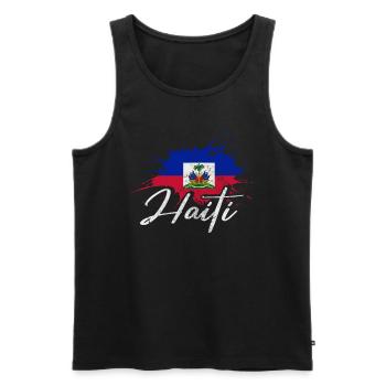 Haïti - Débardeur bio Premium Homme - noir - Devant - Michal (187cm)