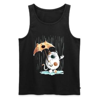 Rainy Day - Débardeur bio Premium Homme - noir - Devant - Michal (187cm)