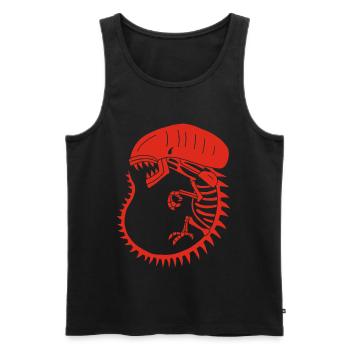 Squelette de monstre extraterrestre rouge - Débardeur bio Premium Homme - noir - Devant - AI Model Male 178 light (178cm)